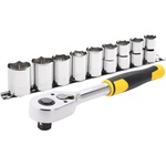 STANLEY Комплект тресчотки Stanley 10 части 1/2" с 12-остри глави, 13-24 мм STMT82671-0 (STMT82671-0)