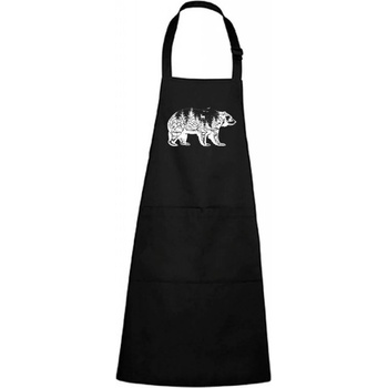 Dobrý Triko Zástěra s potiskem Medvěd Černá