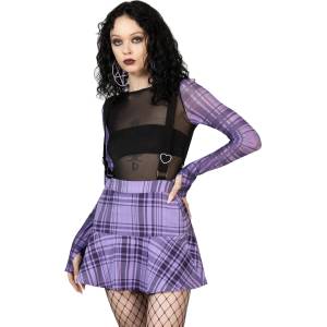 KILLSTAR дамска пола KILLSTAR - School Dayz - Purple Tartan - KSRA009445