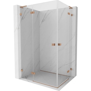 Mexen Lunar L Duo лява душ кабина с отваряеми врати 115 x 90 см, прозрачна, матирано мед - 834L-115L-090P-65-00 (834L-115L-090P-65-00)