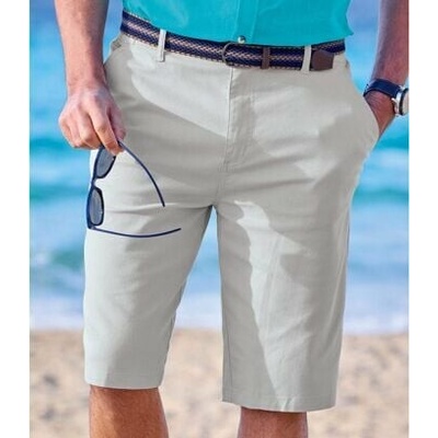 Atlas For Men Bavlnené chino bermudy Sivá