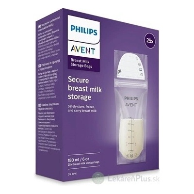 Philips Avent Breast Milk Bags SCF603/25 vrecúško na uchovanie materského mlieka 25x180 ml