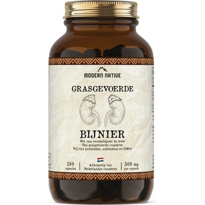 Modern Native Bijnier Sušené hovězí nadledvinky v kapslích, 500 mg, 180 ks