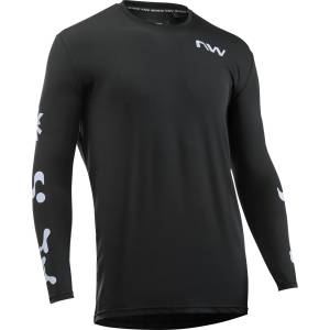 Northwave Мъжка фланелка с къс ръкав за колоездене Northwave Xtrail Jersey Long Sleeve Cycling jersey - Black / Ice Grey (056-3994-0114)