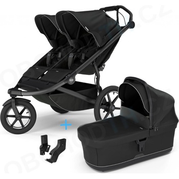 Thule Urban Glide 3 Double Black 2024 + korba Black s adaptérmi