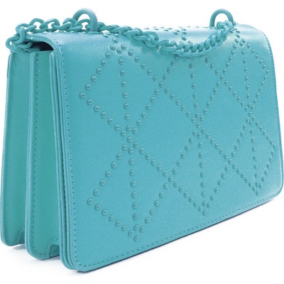 Modrá dámská crossbody kabelka s ozdobnou klopnou Dobea