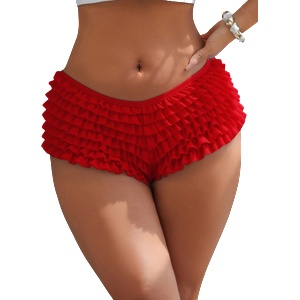 Sexy Elephant® Red Sexy Mesh Swimsuit Cloth Ruffled Women Underwear With Bow S
