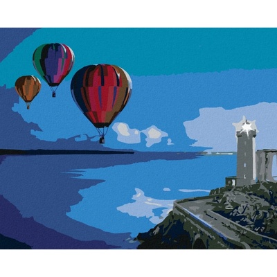 Zuty Malování podle čísel HORKOVZDUŠNÉ BALONY U MAJÁKU