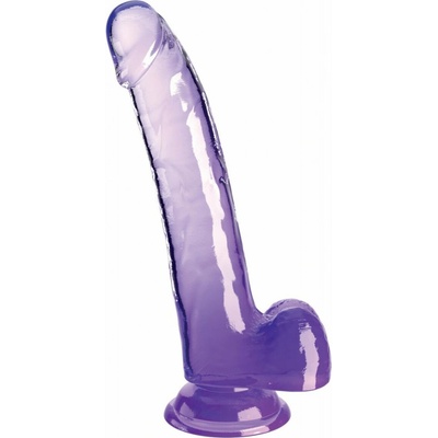 Pipedream King Cock Clear Cock with Balls 8" Purple