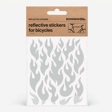 Reflexné nálepky na bicykel Bookman Flames farba Biela