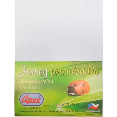 Apex jersey prostěradlo Bílé 90x200