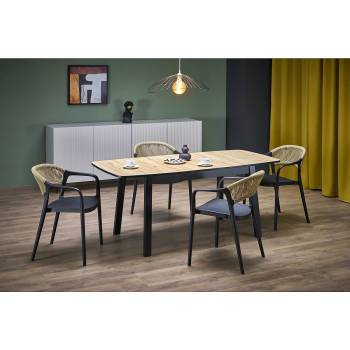 Halmar Разтегателна трапезна маса barril дъб / черно