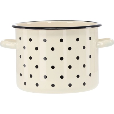 CHOMIK Smaltovaný hrniec 4,5 l 20 cm biely s bodkami CH-EMA3455