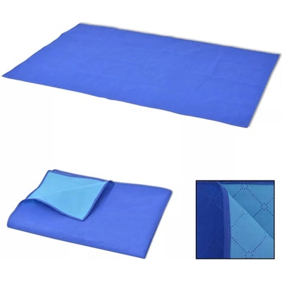 vidaXL Pikniková deka modrá a světle modrá 150x200 cm