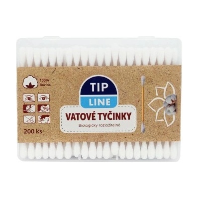 Tip line vatové tyčinky eco papírová krabička 200 ks