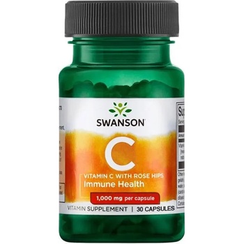 Swanson Vitamin C with Rose Hips, 1000 mg, 30 капсули, Swanson (SW1251)