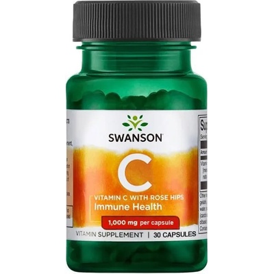 Swanson Vitamin C with Rose Hips, 1000 mg, 30 капсули, Swanson (SW1251)