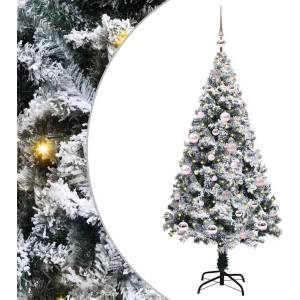 vidaXL С изкуствено коледно дърво с 150 LED светодиода Бяло 150 cm (3396951)