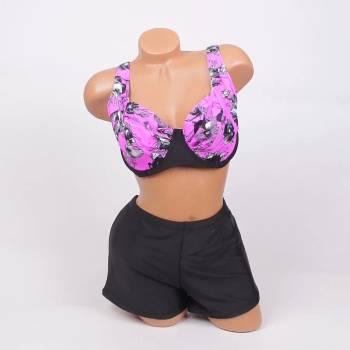 Image 1 of Макси бански в черно и лилаво на цветя чашка d