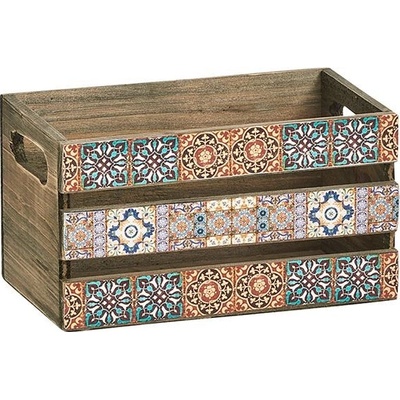 ZELLER Dekorativní dřevěná krabice MOSAIC 24 x 14 x 13,5 cm