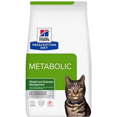 HILL'S Prescription Diet Metabolic Контрол на теглото суха храна за котки със сьомга 3 kg