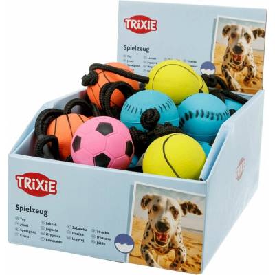 Trixie športová loptička na šnúrke penová guma 6 cm šnúrka 30 cm