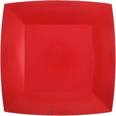 Santex Papierové taniere štvorcové jednofarebné 18 x 18 cm Farba: červená