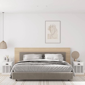 vidaXL Нощни шкафчета, 2 бр, бели, 43x36x50 см (816345)