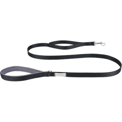 amiplay Lead Samba Large - Модерен повод за кучета с две дръжки за по-добър контрол, 150 см. / 2.5 см. - черен