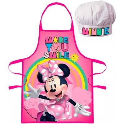 Euroswan zástěra s kuchařskou čepicí Minnie Mouse Disney motiv s duhou