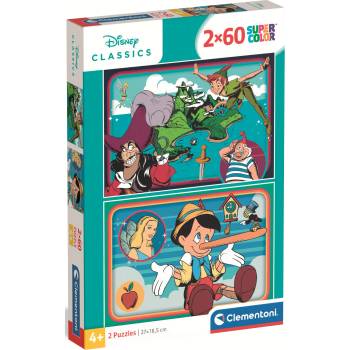 Clementoni Детски пъзел Clementoni от 2 x 60 части - Дисни герои (24823)