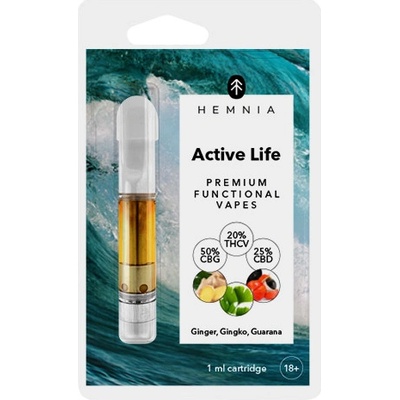 Hemnia Active Life Cartridge THCV 20% CBG 50% CBD 25% zázvor gingko biloba guarana 1 ml