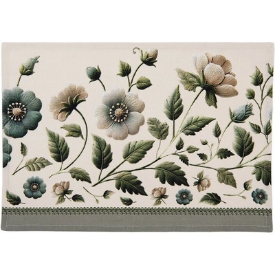 Clayre & Eef 6ks béžové bavlněné prostírání s květy Gently Blooming 48x35 cm