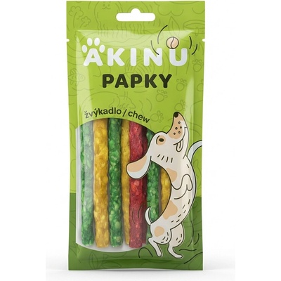 Akinu PAPKY Tyčinky vícebarevné žvýkací 12,5 cm 9 ks