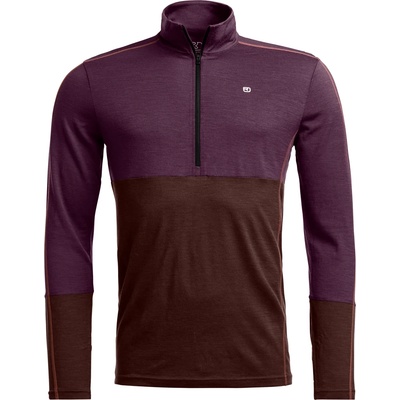 Ortovox Мъжко мериносово термобельо Ortovox 185 Rock'N'Wool Zip Neck Merino base layer - Dark Wild Berry - размер XXL (015-2323-0315)