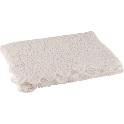 Biely bavlna háčkovaný krajkový obrus Lace white 200x135cm J-Line by Jolipa