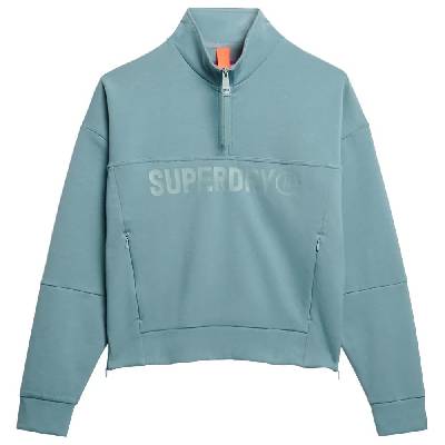Блуза Superdry Active Tech Logo Relaxed half zip sweatshirt - Blue (Stormy Blue)