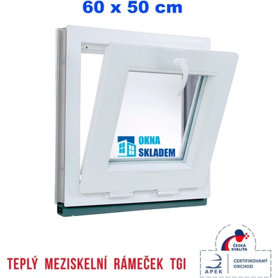 ERKADO Plastové okno 60x50 cm bílé sklopné – Zboží Mobilmania