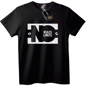 NOONEBRAND Тениска Без правила, без граници - XS, Black