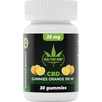 Real Pure Hemp CBD Gummies 750 mg, 30 ks x 25 mg Lemon