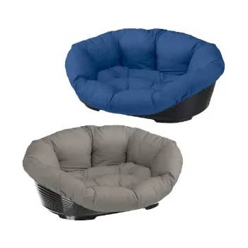 Ferplast Sofa 6 - черно пластмасово легло за котки и кучета 70 Х 52 Х 23 см с включен дюшек в шарен десен