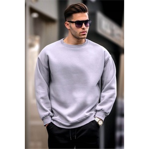 Madmext Мъжки Oversize суитшърт 6048 - Сив #367205 (367205_Светло сиво)