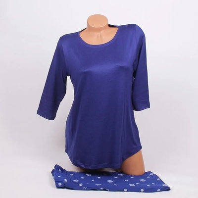 Синя дамска пижама със снежинки