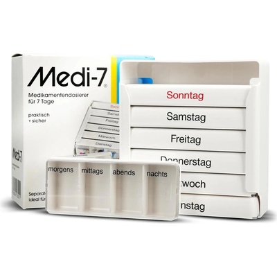 Medi-7 Dávkovač léků na 7 dní bílý