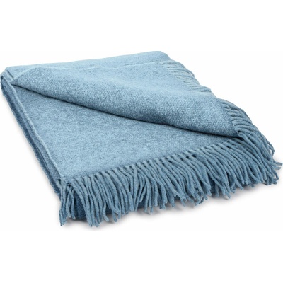 Vlnka Vlnený obojstranný pléd Merino s kašmírom modrá 140x200