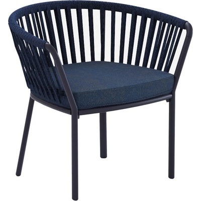 Fast Hliníkové nízké křeslo Ria, 78x61x73 cm, rám hliník, výplet lanko, sedák venkovní látka kat. R1