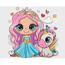 Zuty Maľovanie podľa čísel PRINCEZNA A DÚHOVÝ JEDNOROŽEC