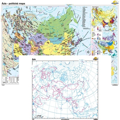 Cartographia Ázia - politická mapa +slepá mapa DUO (160x120 cm – 1:10200000)
