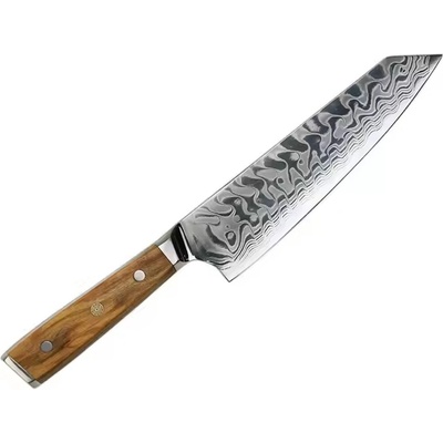 IZMAEL Damaškový kuchynský nôž Yukari Kiritsuke/Hnedá 21 cm