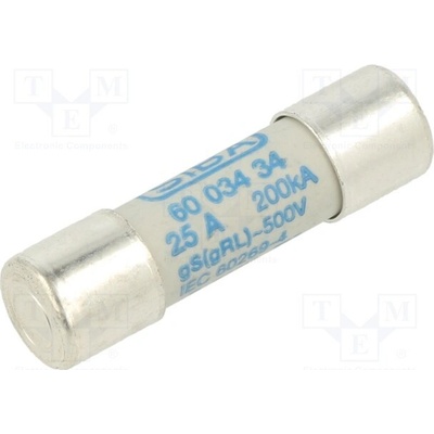 SIBA 6003434.25 Pojistka: tavná; 10,3x38mm; keramická,kulatý; 25A; 600VAC; gRL,gS